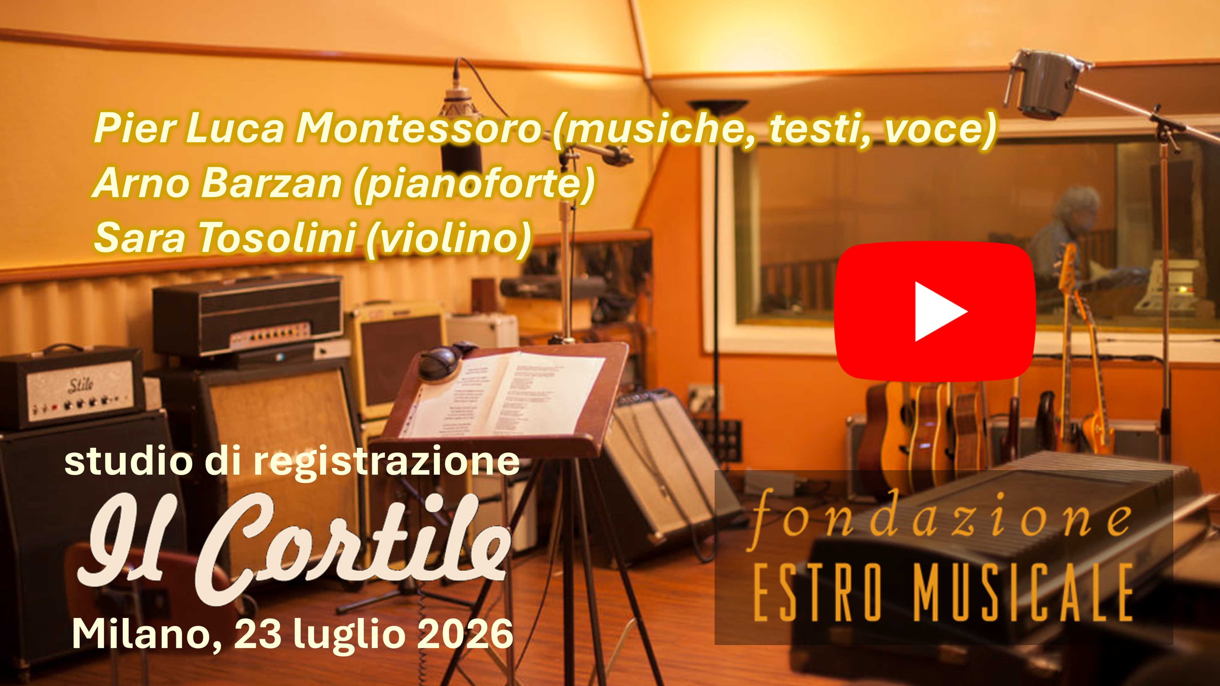 Pier Luca Montessoro nello storico studio Il Cortile di Milano, 22 luglio 2026